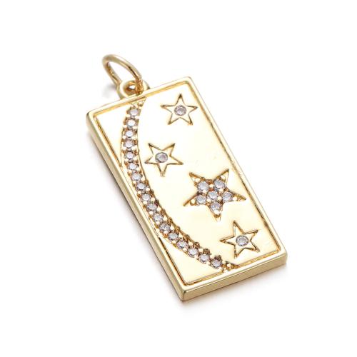Cubic Zirconia Micro Pave Brass Pendant, gold color plated, Different Shape for Choice & DIY & micro pave cubic zirconia & enamel, more colors for choice, nickel, lead & cadmium free, Sold By PC