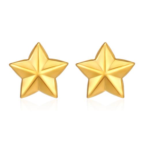 Stainless Steel Stud Earrings, 304 Stainless Steel, Star, Vacuum Ion Plating, fashion jewelry & for woman, more colors for choice, 15x14.30mm, Sold By Pair
