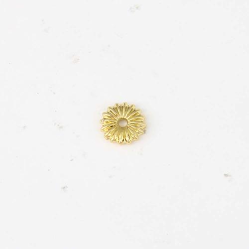 Brass Jewelry Beads, Flower, gold color plated, DIY, nickel, lead & cadmium free, 7.90x7.90x2.10mm, Sold By PC