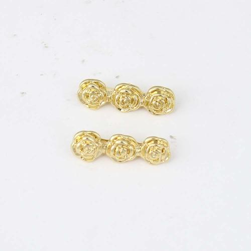Brass Jewelry Beads, Flower, gold color plated, DIY, nickel, lead & cadmium free, 17.20x5.70x4.90mm, Sold By PC