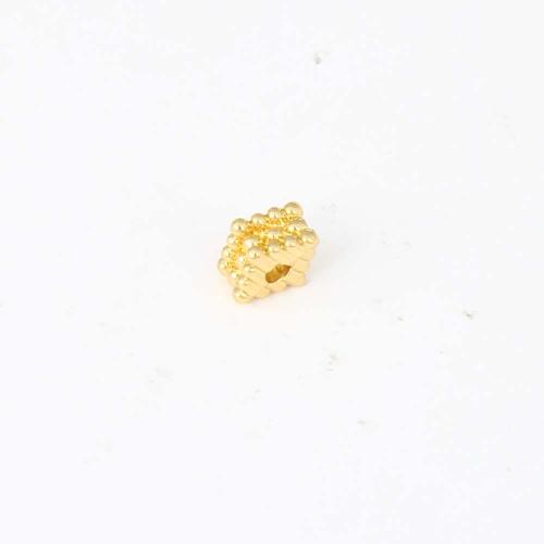 Brass Jewelry Beads, Square, gold color plated, DIY, nickel, lead & cadmium free, 8.10x7.20x4.60mm, Sold By PC