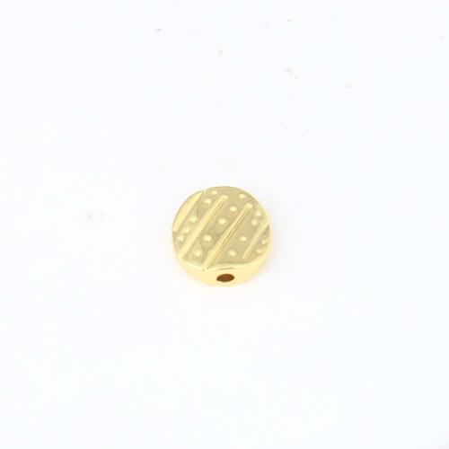 Brass Jewelry Beads Slightly Round gold color plated DIY nickel lead & cadmium free Sold By PC