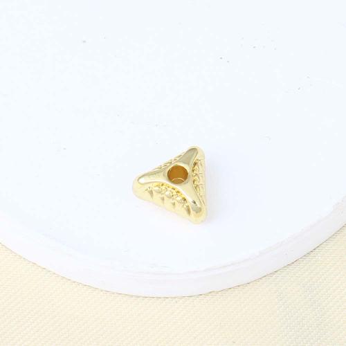 Brass Jewelry Beads, Triangle, gold color plated, DIY, nickel, lead & cadmium free, 9x9x5.90mm, Sold By PC