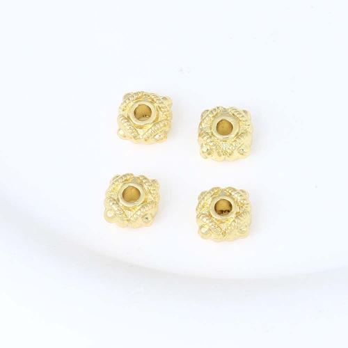 Brass Jewelry Beads, gold color plated, DIY, nickel, lead & cadmium free, 9.40x9.40x5.20mm, Sold By PC