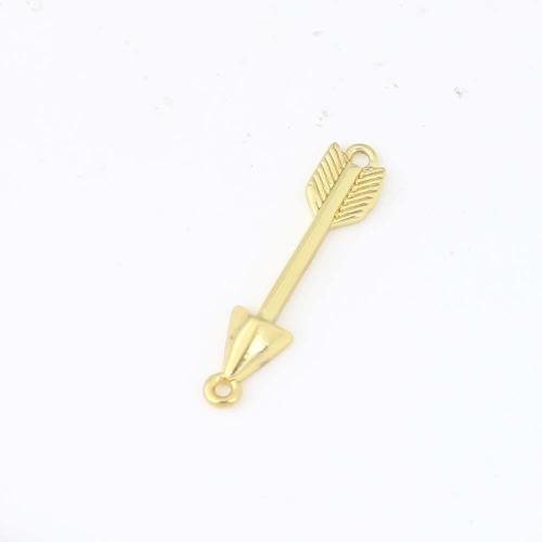 Brass Jewelry Connector Arrow gold color plated DIY & 1/1 loop nickel lead & cadmium free Sold By PC