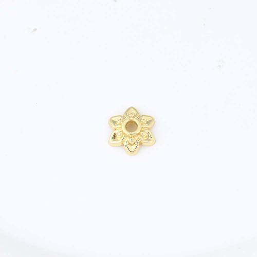 Capuchon pour perle en laiton, Placage de couleur d'or, DIY, protéger l'environnement, sans nickel, plomb et cadmium, 9.50x8.60x2.90mm, Vendu par PC