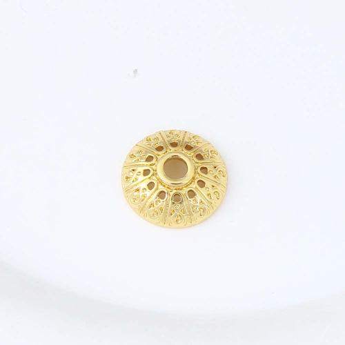 Brass Jewelry Beads, Round, gold color plated, DIY, nickel, lead & cadmium free, 14.20x14.10x5mm, Sold By PC