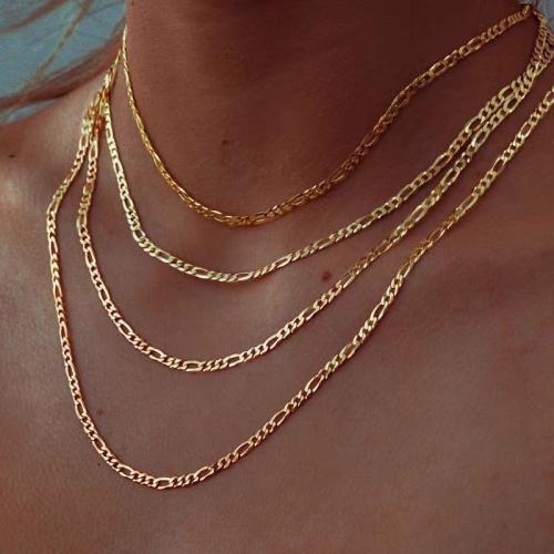 Rustfrit stål smykker halskæde, 304 rustfrit stål, forgyldt, mode smykker & forskellig størrelse for valg, flere farver til valg, Solgt af PC