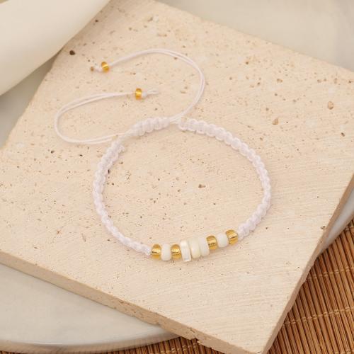 Seedbead bracelet, avec Fil de coton & coquille, fait à la main, bijoux de mode & pour femme, plus de couleurs à choisir, Longueur:Environ 25 cm, Vendu par PC