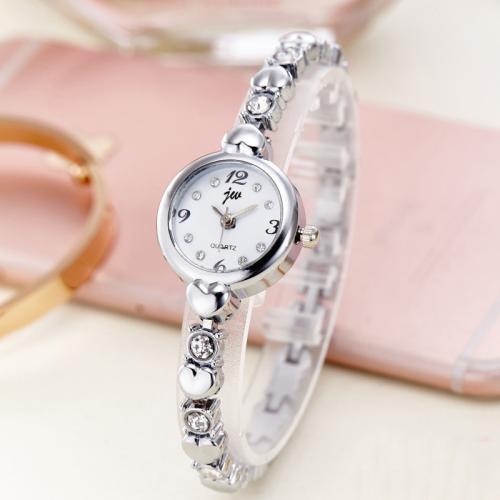 Women Wrist Watch, Steel, with Glass & Tibetan Style, Chinese movement & for woman & waterproof, more colors for choice, Dial diameter: about 2cm, thickness: about 0.6cm, band width: about 0.7cm., Length:Approx 18 cm, Sold By PC
