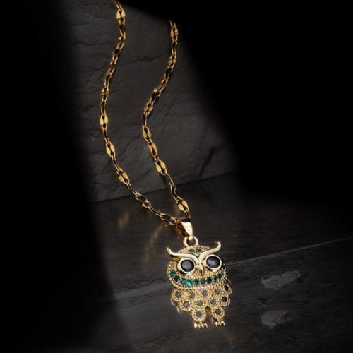Messing Halskette, mit kubischer Zirkonia, mit Verlängerungskettchen von 5cm, 18K vergoldet, Modeschmuck & verschiedene Stile für Wahl & für Frau, Länge:40 cm, verkauft von PC
