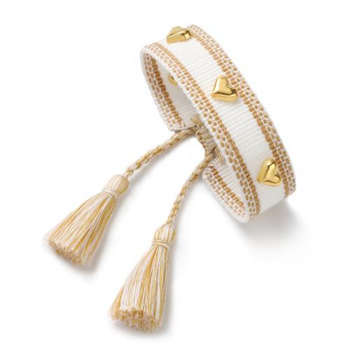 Chain Woven Bracelets Polyester with Zinc Alloy embroidered & for woman Length 15 cm Sold By PC