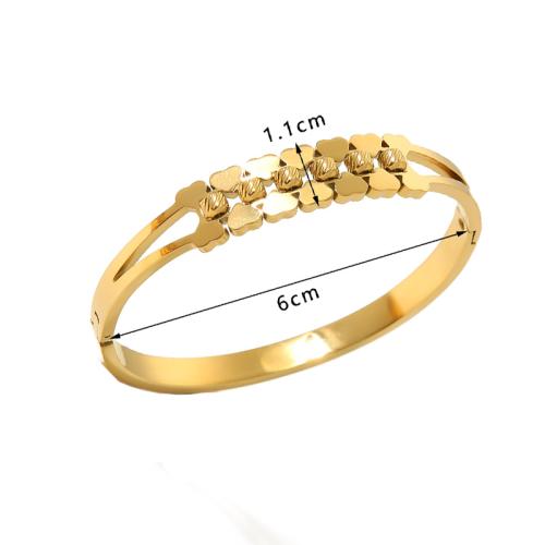 304 Stainless Steel Bangle gold color plated & for woman Sold By PC