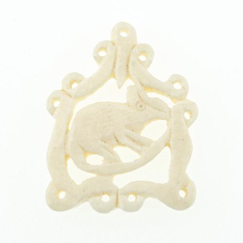 Ox Bone Pendant, Mouse, DIY, 33x26x4mm, Hole:Approx 1mm, Sold By PC