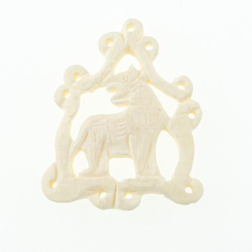 Ox Bone Pendant, Tiger, DIY, 34x28x4mm, Hole:Approx 1mm, Sold By PC