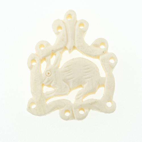 Bone wół Wisiorek, Królik, DIY, 33x26x4mm, otwór:około 1mm, sprzedane przez PC