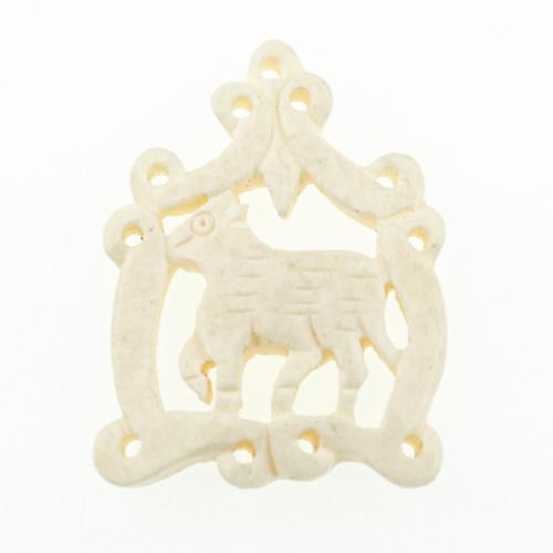 Bone wół Wisiorek, Koń, DIY, 34x26x4mm, otwór:około 1mm, sprzedane przez PC