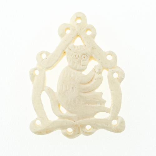 Ox Bone Pendant, Monkey, DIY, 34x25x5mm, Hole:Approx 1mm, Sold By PC