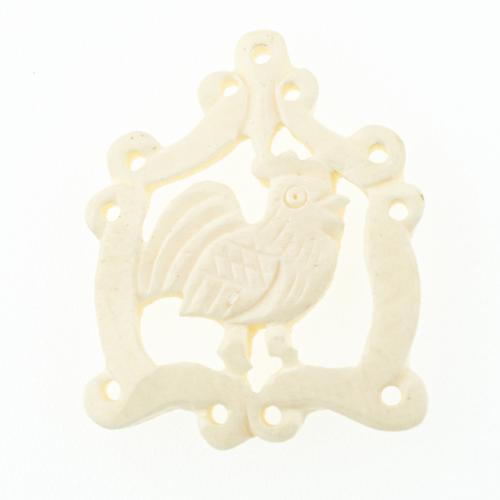 Ox Bone Pendant, Chicken, DIY, 33x27x4mm, Hole:Approx 1mm, Sold By PC