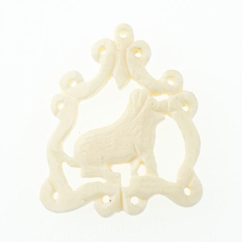 Ox Bone Pendant, Dog, DIY, 33x27x4mm, Hole:Approx 1mm, Sold By PC