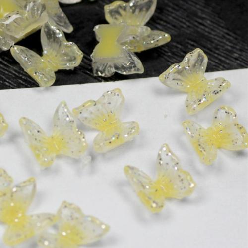 3D Nail Art Decoration, Resin, Butterfly, DIY, more colors for choice, 6mm, 100PCs/Bag, Sold By Bag