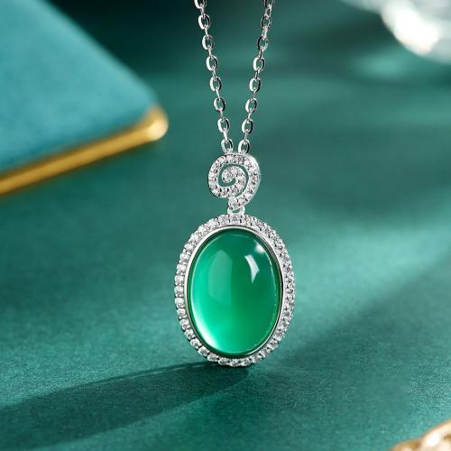 925 Sterling Silver Pendant with Chalcedony DIY Sold By PC
