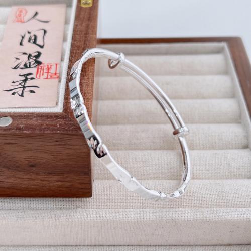 925 Sterling Silver Bangle Bracelet Adjustable & fashion jewelry & for woman Inner Approx 60mm Sold By PC