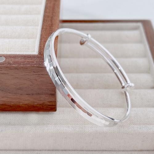 925 Sterling Silver Bangle Bracelet, Adjustable & fashion jewelry & for woman, Inner Diameter:Approx 58mm, Sold By PC