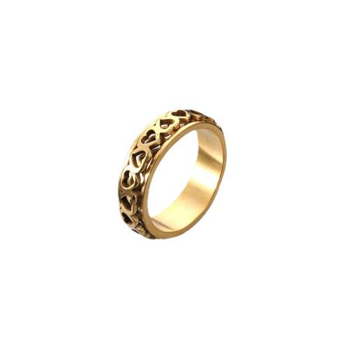 Stainless Steel Finger Ring 304 Stainless Steel fashion jewelry & Unisex golden Sold By PC