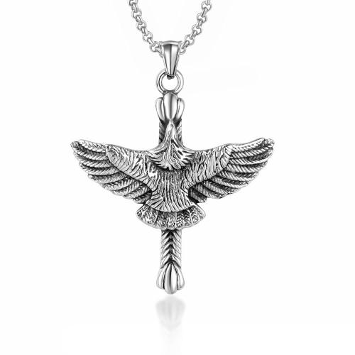 Stainless Steel Animal Pendants, 304 Stainless Steel, Eagle, polished, fashion jewelry & Unisex, 22.20x33.60mm, Sold By PC