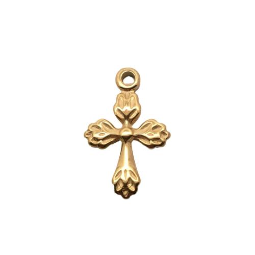 Stainless Steel Cross Pendants 316 Stainless Steel DIY golden Sold By PC