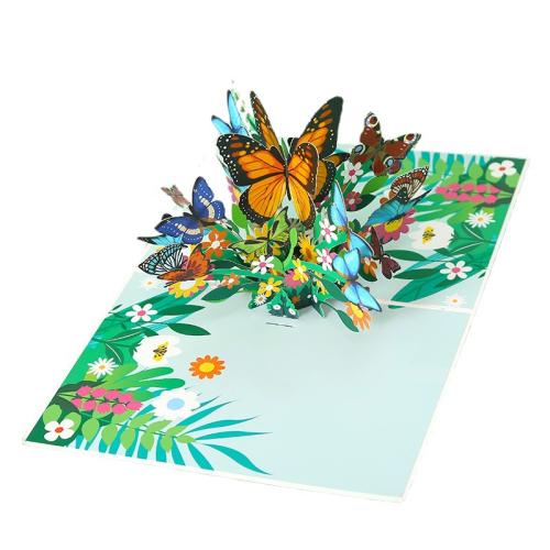 Tarjeta de felicitación, Papel, hecho a mano, Efecto 3D, 150x200mm, Vendido por UD