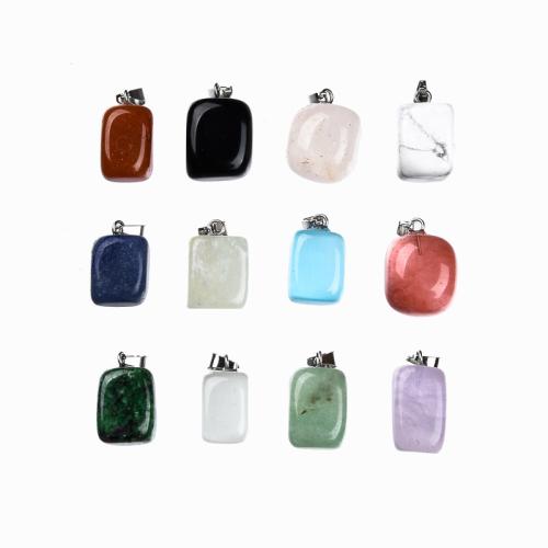 Gemstone Pendants Jewelry, Natural Stone, with Tibetan Style, DIY, more colors for choice, about:10-20mm, 9PCs/Box, Sold By Box
