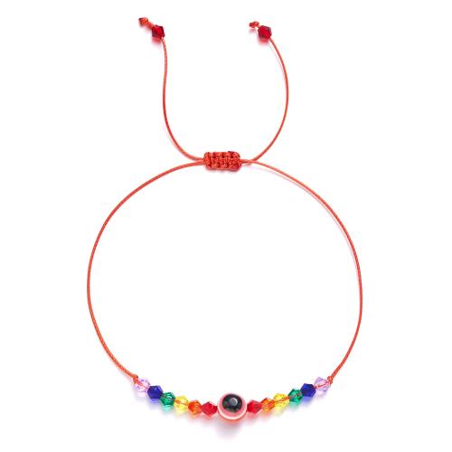 Acrylique bracelet, avec Cordon de noeud, bijoux de mode & unisexe & réglable, plus de couleurs à choisir, Longueur:Environ 16-28 cm, Vendu par PC