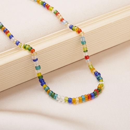 Seedbead Necklace, fashion jewelry & for woman, more colors for choice, Length:Approx 45 cm, Sold By PC
