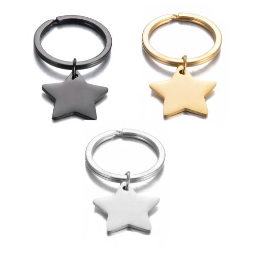 Stainless Steel Key Clasp, 304 Stainless Steel, Star, Vacuum Ion Plating, Unisex, more colors for choice, 24mm, Sold By PC