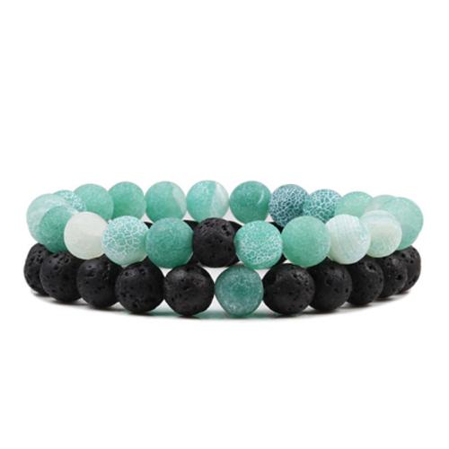 Gemstone Bracelets Natural Stone Round fashion jewelry Length Approx 19 cm Sold By Pair