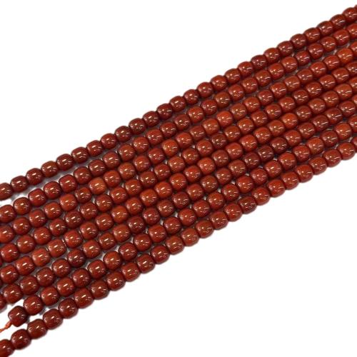 Natürlich rote Achat Perlen, Yunnan roter Achat, Trommel, DIY, rot, 7.50x6.50mm, ca. 48PCs/Strang, verkauft von Strang