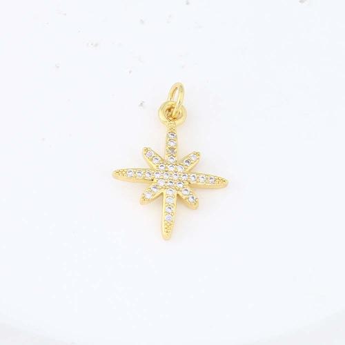 Cubic Zirconia Micro Pave Brass Pendant, gold color plated, DIY & micro pave cubic zirconia, nickel, lead & cadmium free, 20.30x15.70x2.50mm, Sold By PC