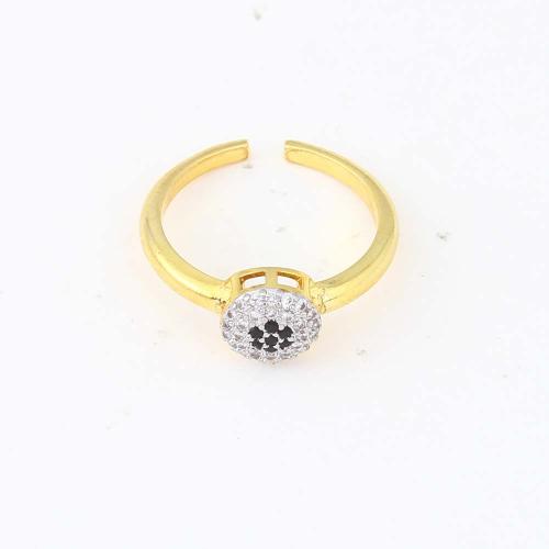Kubisk Circonia Micro bane messing Ring, guldfarve belagt, Micro Pave cubic zirconia & for kvinde, nikkel, bly & cadmium fri, 23x20.40x7.50mm, Solgt af PC