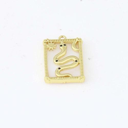 Brass Jewelry Pendants Rectangle gold color plated DIY & enamel nickel lead & cadmium free Sold By PC