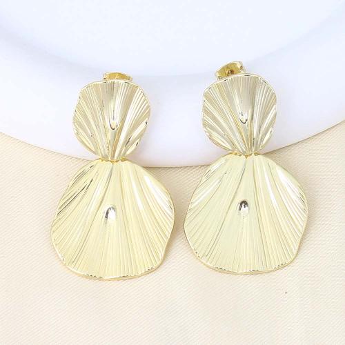 Brass Drop Earring, gold color plated, for woman, nickel, lead & cadmium free, 44x27.20x1.90mm, Sold By PC