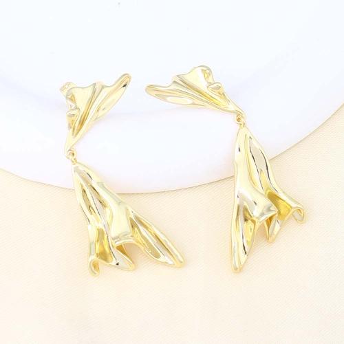 Brass Drop Earring, gold color plated, for woman, nickel, lead & cadmium free, 63.20x23.90x8.20mm, Sold By PC