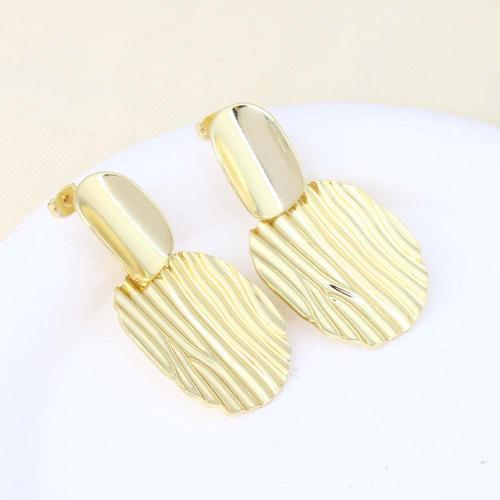 Brass Drop Earring, gold color plated, for woman, nickel, lead & cadmium free, 51.60x25.20x1.70mm, Sold By PC