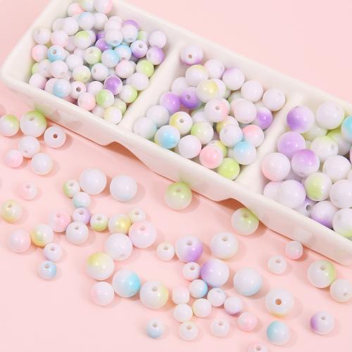 Acrylic Jewelry Beads, Round, different packing style for choice & DIY & different size for choice, more colors for choice, Sold By Bag