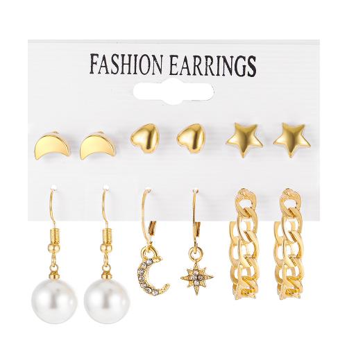 Zinc Alloy Drop Earrings with Resin fashion jewelry & for woman Sold By Set