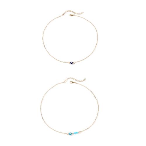 Zinc Alloy Jewelry Necklace with turquoise with 7cm extender chain plated fashion jewelry & for woman & enamel Length 44 cm Sold By PC