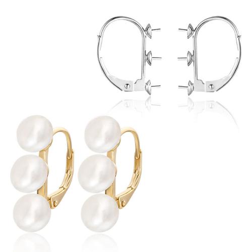 925 Sterling Silver Hoop Earrings, with Freshwater Pearl, different styles for choice, more colors for choice, 20mm, Sold By Pair