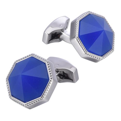 Cufflinks Brass with Jade polished for man blue 18mm Sold By Pair