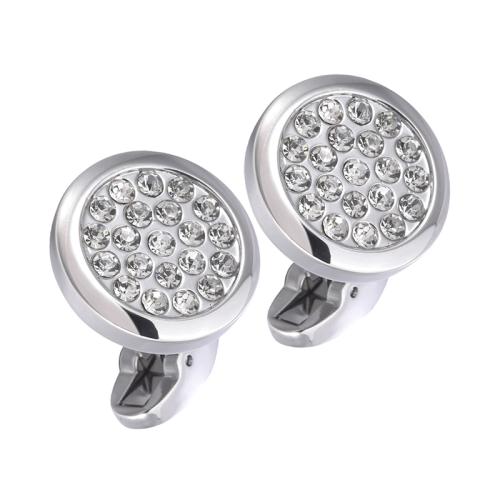 Cufflinks Brass with Crystal polished Unisex 21mm Sold By Pair